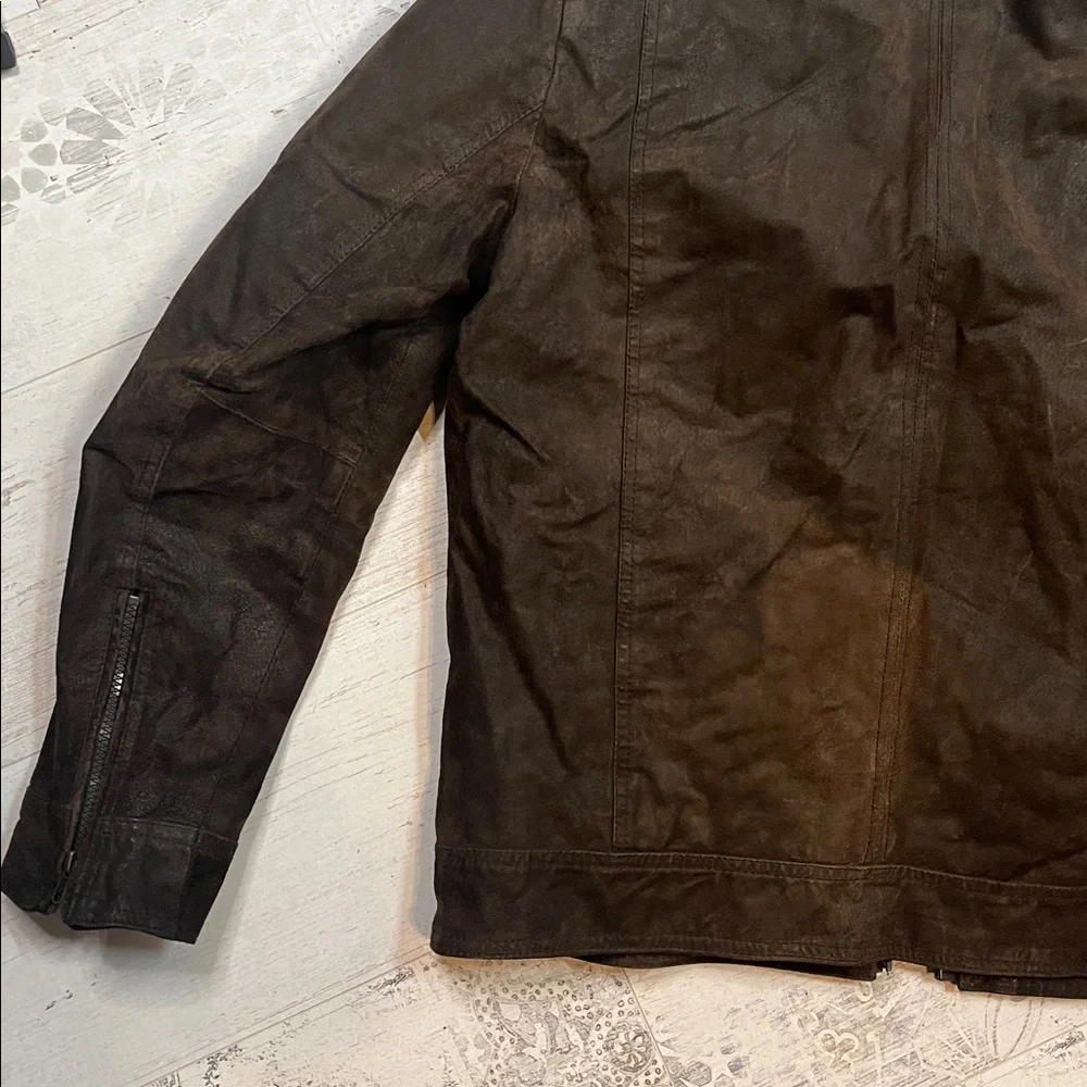Black Rivet Brown Genuine Leather Jacket Size Medium